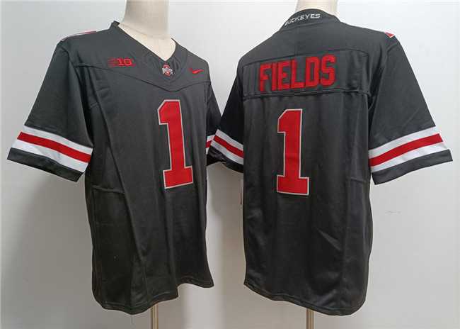 Mens Ohio State Buckeyes #1 Justin Fields Black 2023 F.U.S.E. Limited Stitched Jersey